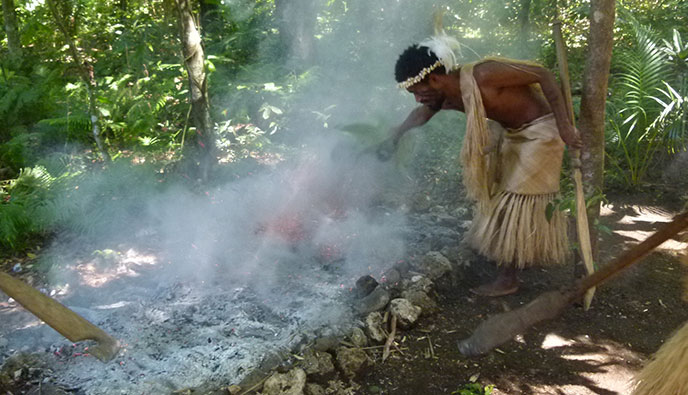 Explore South Pacific - Setting up a fire-walking experience