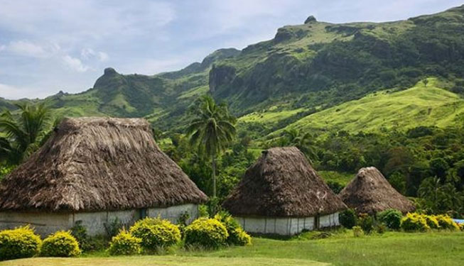 Traditional bures in Fiji