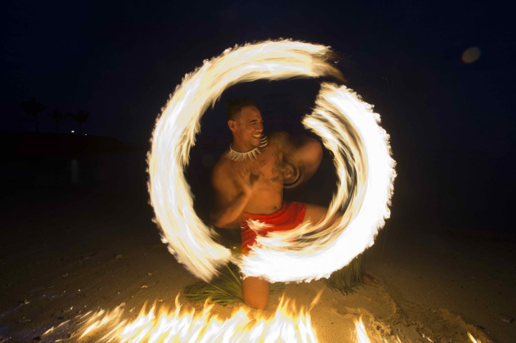 Fire dancing in Samoa