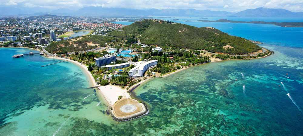 Drone shot of the Le Meridien Noumea