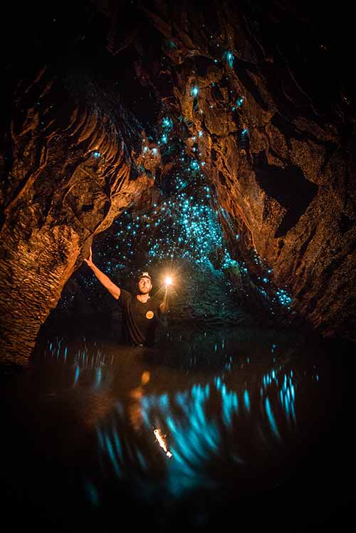 A still from the cave tours at Waitomo.