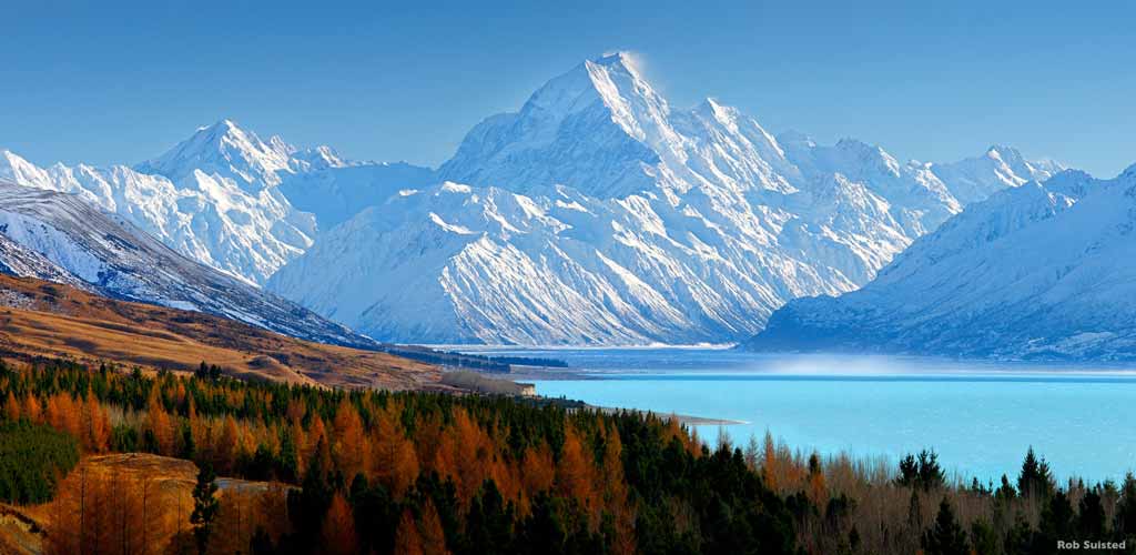 The Aoraki Mount Cook National Park near Canterbury. Pic: Rob Suisted/ Tourism New Zealand.