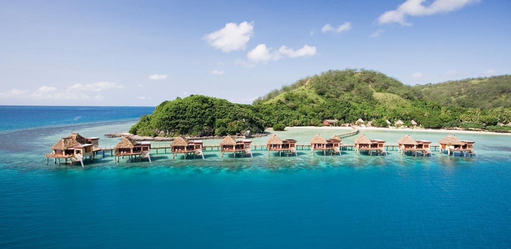 Overwater bungalows at the Likuliku Resort, Fiji