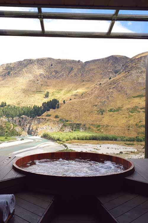 Hot water tub at Onsen pools, Queenstown.