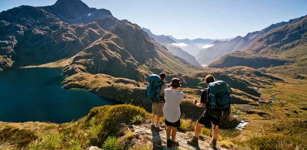 Scene from the Routeburn Track in Fiordland National Park. Pic: Stewart Nimmo/ Tourism New Zealand