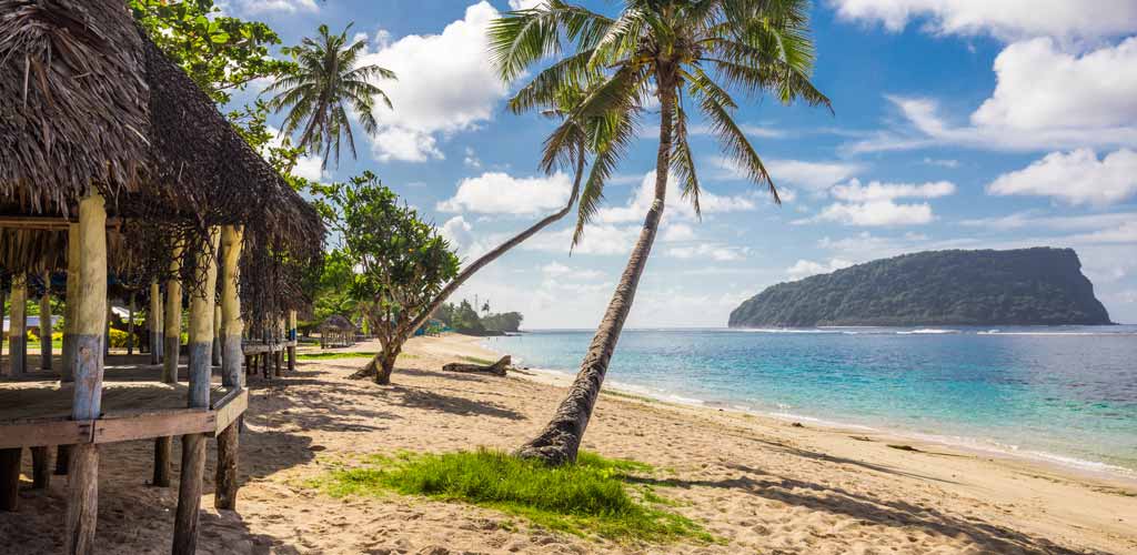 Fale on the Lalomanu Beach in Samoa