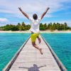 Fiji man jumping on jetty