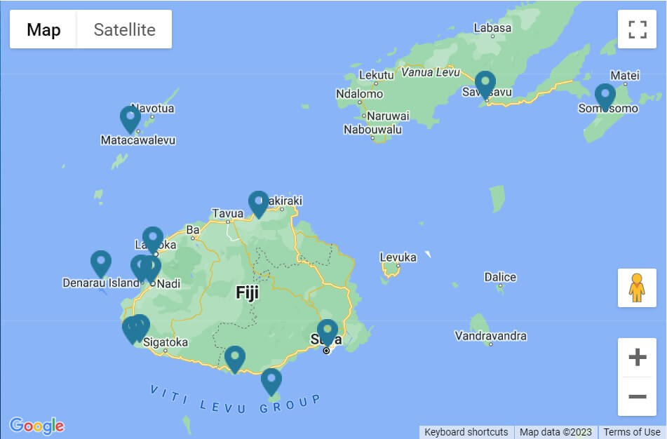 Fiji Destination Map