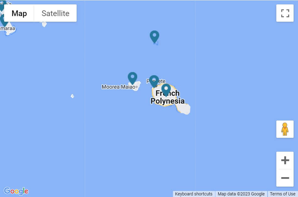 The Islands of Tahiti Destination Map