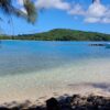 Panoramic view of the beach at Navutu Stars Resort in Yasawa Islands, Fiji.