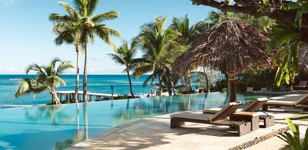 A infinity pool at a resort in Fiji