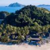 Drone picture of Fijian island resort