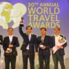 Winners on podium at the World Travel Awards 2023
