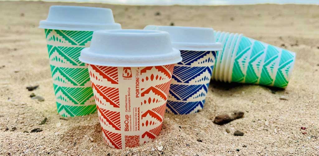 Eco-friendly cups in Fiji resorts