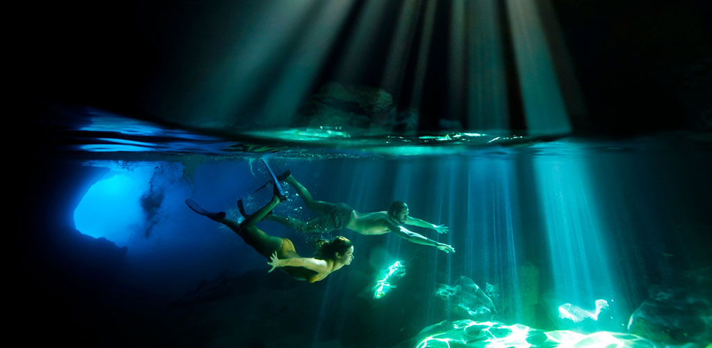 Swimming in underground pools in Vanuatu