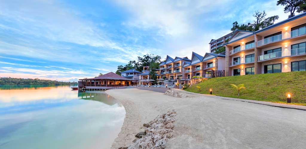 The beach off Ramada Resort Port Vila