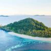 Drone image of Matamanoa Island Resort, Fiji