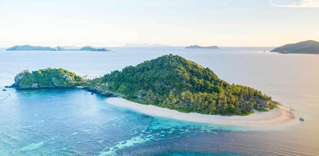 Drone image of Matamanoa Island Resort, Fiji