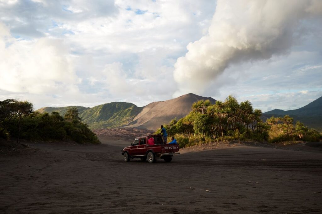 Driving to Mount Yasur volcano in Tanna, Vanuatu