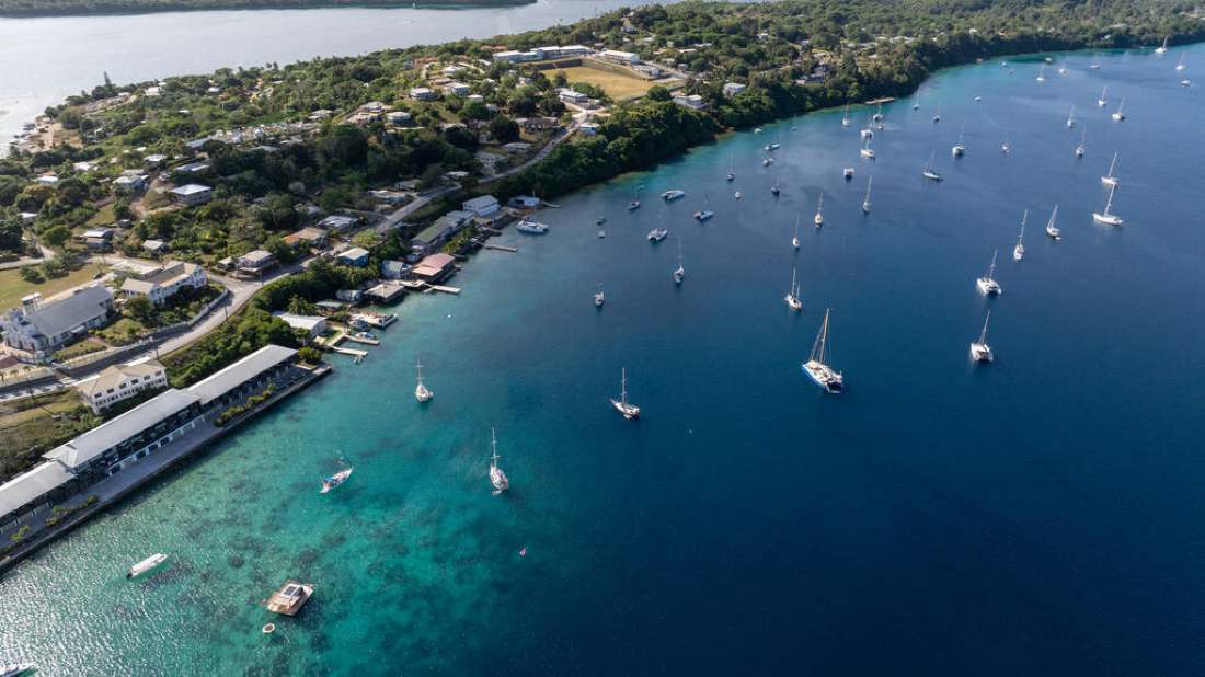 Drone view of the Tonga coastline