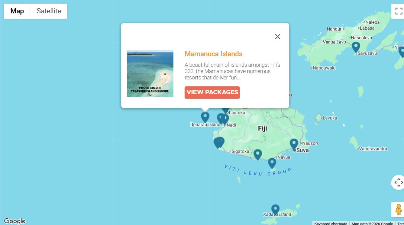 Mamanuca Islands Destination Map
